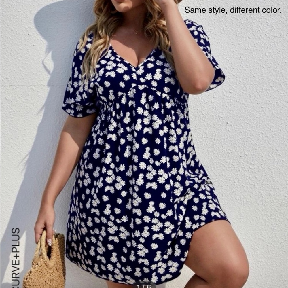 SHEIN I Curve Floral Babydoll Dress